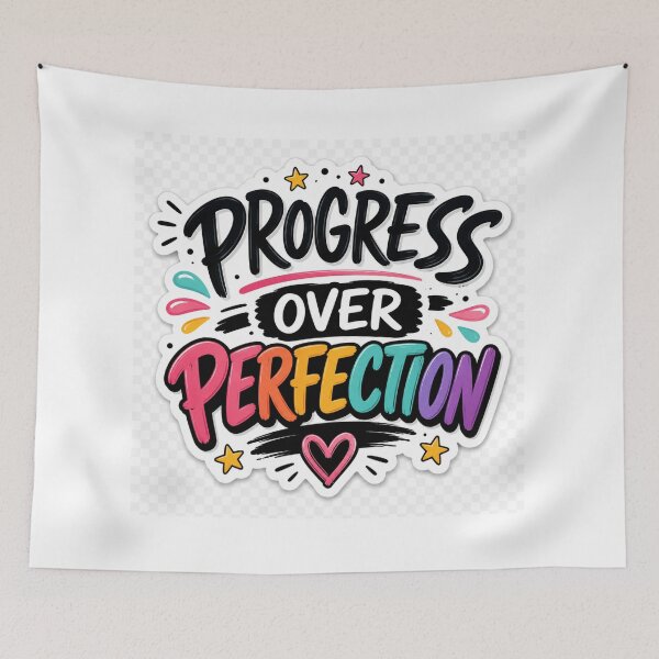 Item preview, Progress Over Perfection Motivational Quote  designed and sold by MR4me.