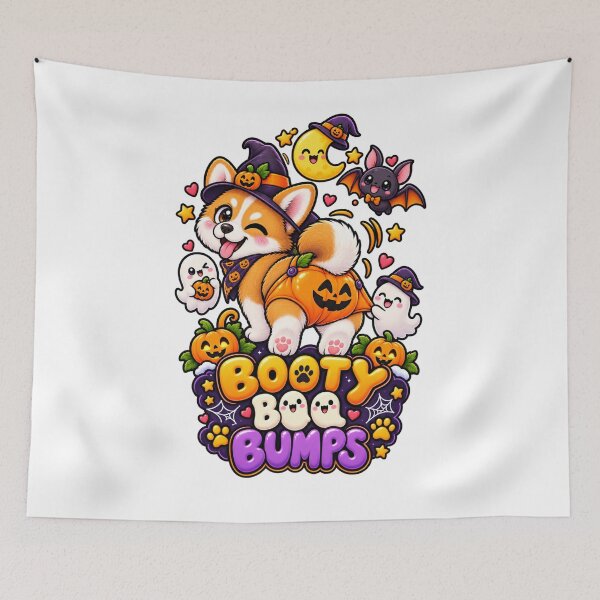 Item preview, Booty Boo Bumps | Funny Corgi Halloween Pumpkin Ghost Booty designed and sold by KnrNazimTHRE4DS.