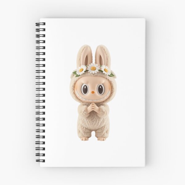 Item preview, Kawaii Fluffy Labubu Bunny With Flower Crown designed and sold by lombardocha.