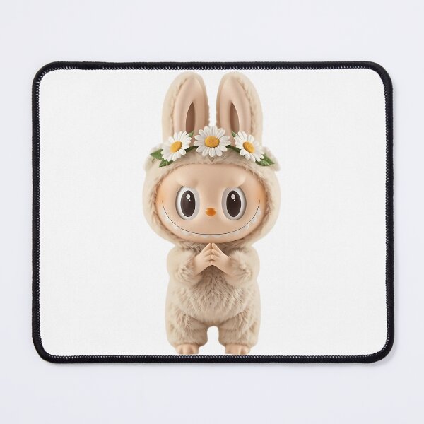 Item preview, Kawaii Fluffy Labubu Bunny With Flower Crown designed and sold by lombardocha.