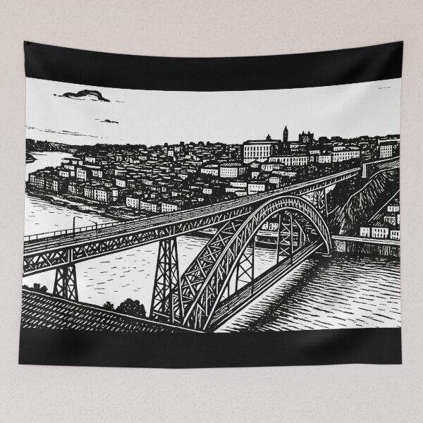 Aperçu de l'œuvre Pont Dom Luis Vintage Porto Portugal créée et vendue par FestivityFinds.