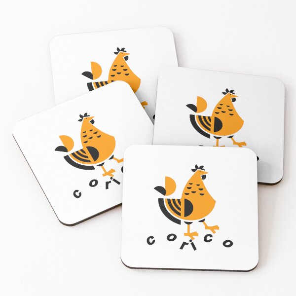 Item preview, Corico Cute Rooster Geometric Orange Chicken designed and sold by Fuvere.