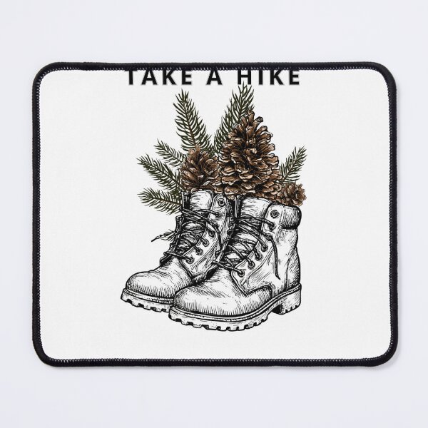 Item preview, Classic Hiking Boots with Pine Trees Line Art designed and sold by TrendyGalaxy.