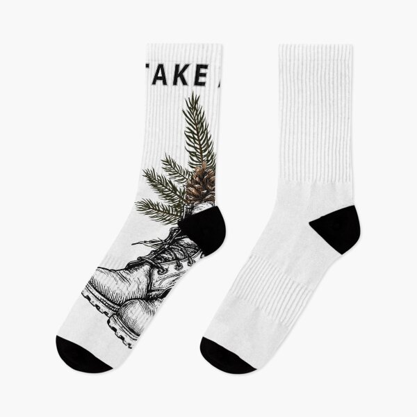 Item preview, Classic Hiking Boots with Pine Trees Line Art designed and sold by TrendyGalaxy.