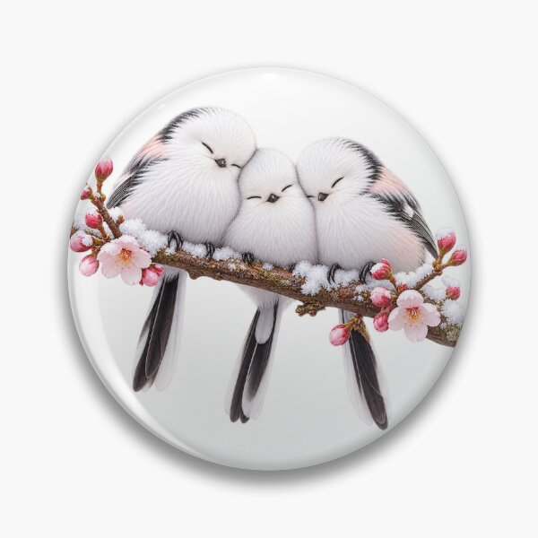 Item preview, Three Shimaenaga Sleeping Together on a Cherry Blossom Branch designed and sold by Daihuku2525.