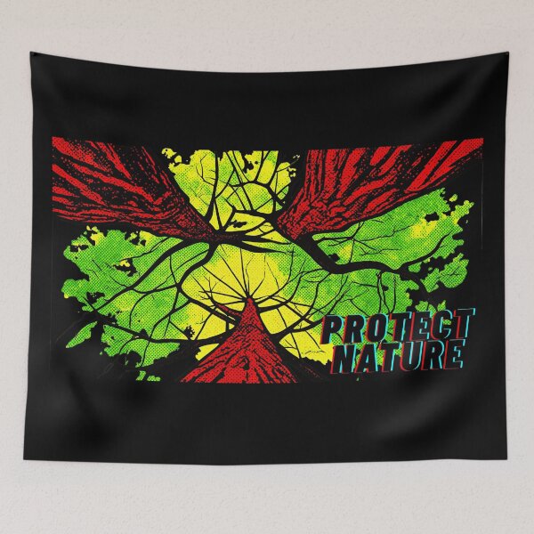 Item preview, Protect Nature Pop Art Forest Canopy Retro Graphic designed and sold by FestivityFinds.
