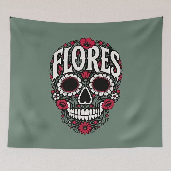 Item preview, flores rojas calavera designed and sold by asyrum.