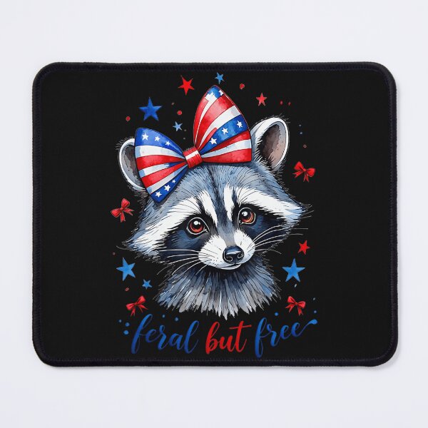 Item preview, Feral But Free Raccoon Patriotic American designed and sold by BrockmeyeSB.