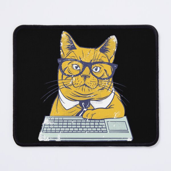 Item preview, Funny Business Cat Working Computer Retro Office Humor designed and sold by Hilal-Studio.