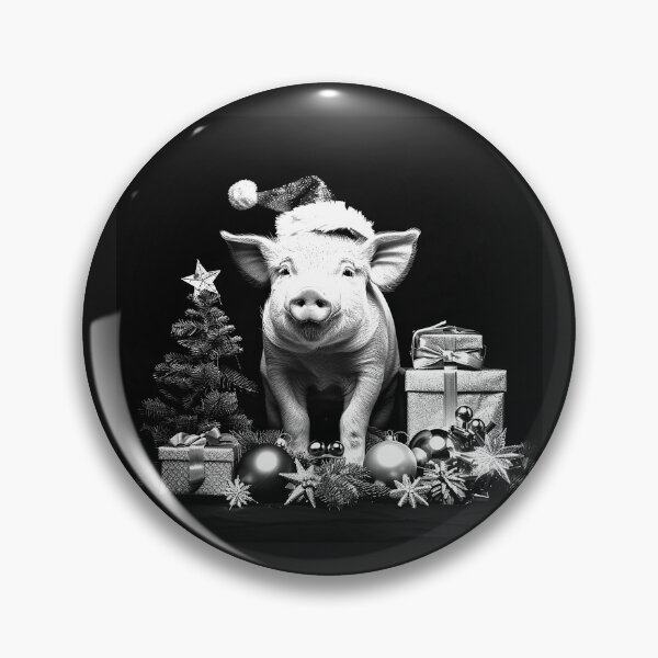 Item preview, Cute Christmas Piglet in Santa Hat with Gifts Holiday Art Design designed and sold by inkoutninja.