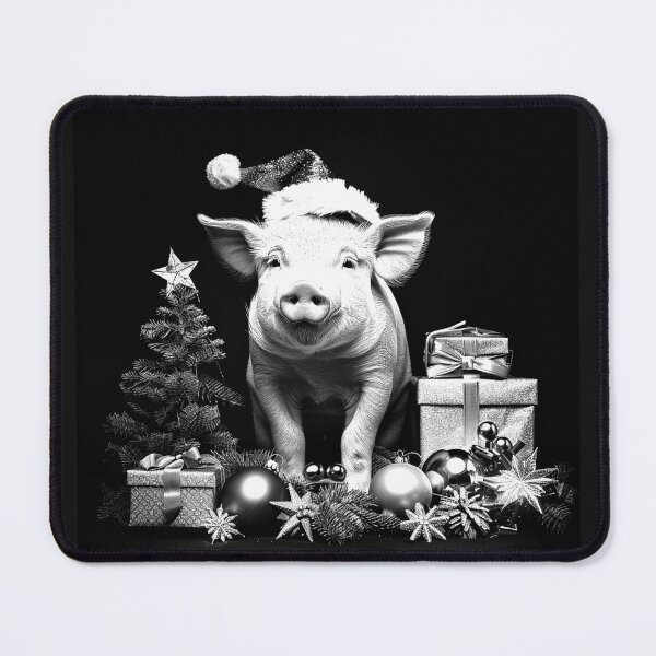 Item preview, Cute Christmas Piglet in Santa Hat with Gifts Holiday Art Design designed and sold by inkoutninja.