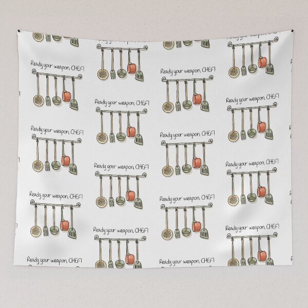 Item preview, Ready Your Weapon, Chef! (on White) designed and sold by PawsitiveMum3.