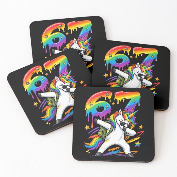 Item preview, Awesome 67th Birthday Dabbing Unicorn Rainbow Melting Number designed and sold by Vermanartist.