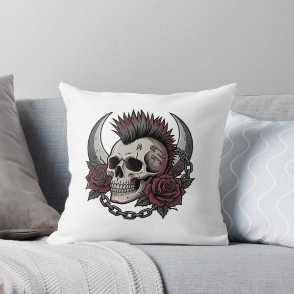 Item preview, Gothic Punk Mohawk Skull with Red Roses designed and sold by MaafiaArtsThai.