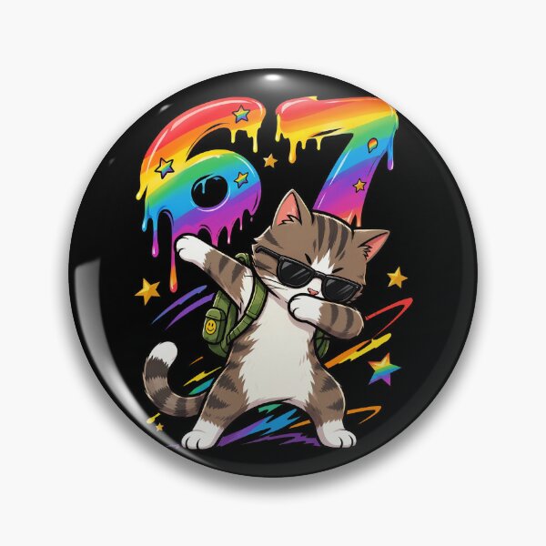 Item preview, Cool Dabbing Cat 67th Birthday Melting Rainbow designed and sold by Vermanartist.