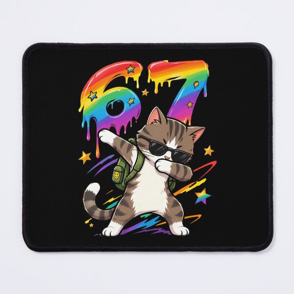 Item preview, Cool Dabbing Cat 67th Birthday Melting Rainbow designed and sold by Vermanartist.