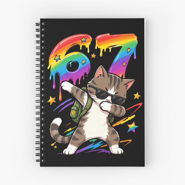 Item preview, Cool Dabbing Cat 67th Birthday Melting Rainbow designed and sold by Vermanartist.