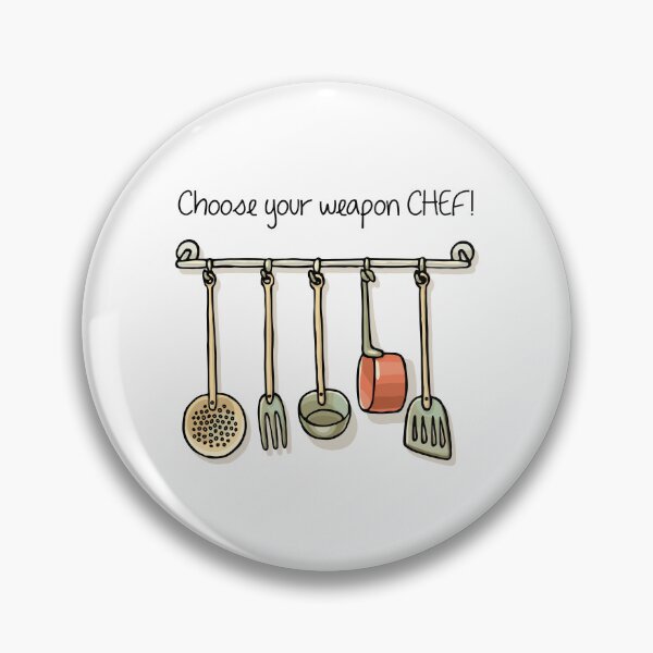 Item preview, Choose Your Weapon, Chef! (on White) designed and sold by PawsitiveMum3.