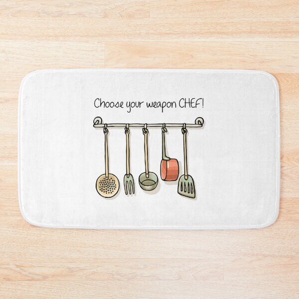 Item preview, Choose Your Weapon, Chef! (on White) designed and sold by PawsitiveMum3.