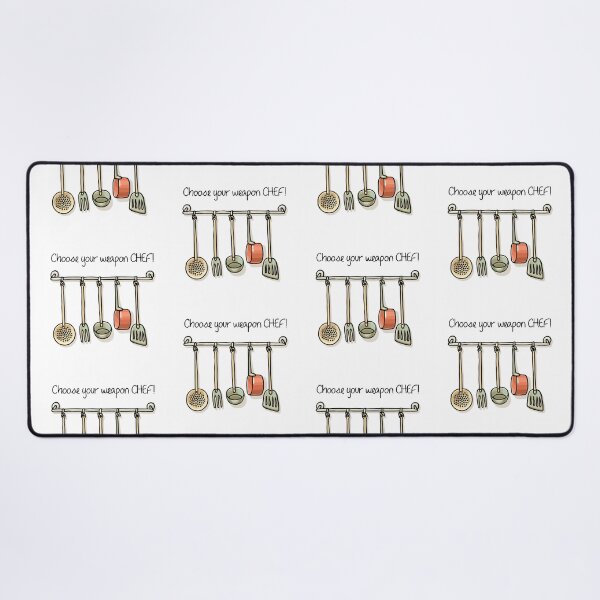 Item preview, Choose Your Weapon, Chef! (on White) designed and sold by PawsitiveMum3.
