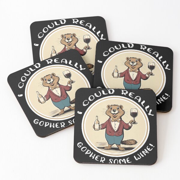 Item preview, I Could Really Gopher Some Wine! Funny Gopher Wine Lover Pun designed and sold by BrockmeyeSB.