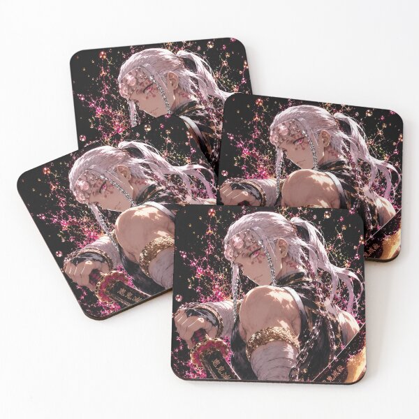 Item preview, Flashy White-Haired Shinobi Warrior – Pink Gold Anime-Inspired Sword Art designed and sold by Dyan4.