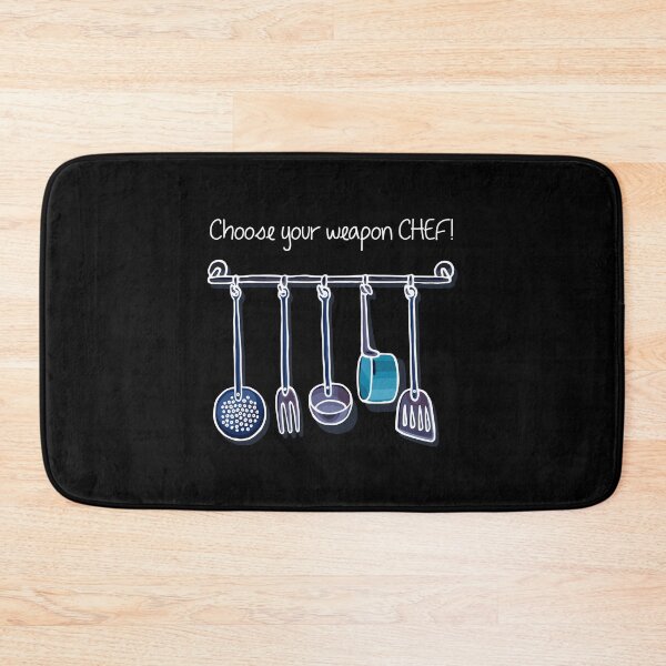 Item preview, Choose Your Weapon, Chef! (on Black) designed and sold by PawsitiveMum3.