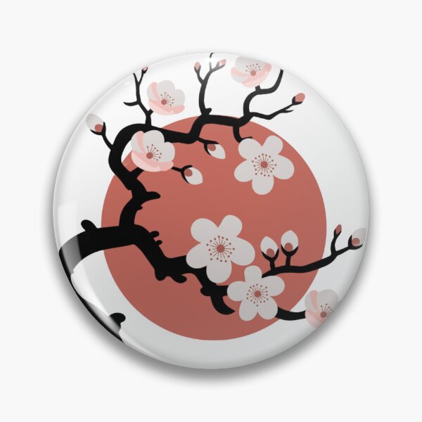 Item preview, Minimalist Sakura and Red Sun Vector designed and sold by Artsformore.