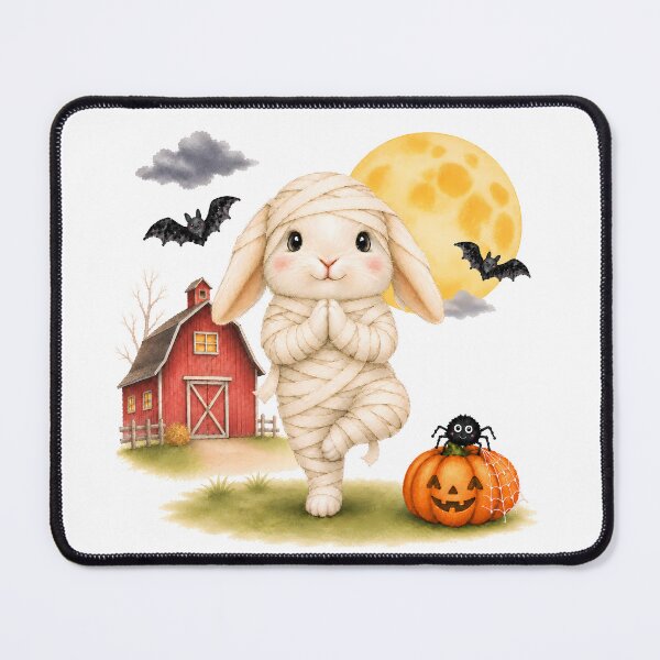 Item preview, Halloween Tree Pose Mummy Rabbit designed and sold by YogiAnimalArt.