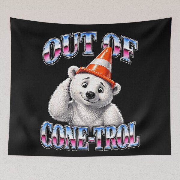Item preview, Out Of Cone-Trol Funny Bear Pun Traffic Cone Humor designed and sold by BrockmeyeSB.