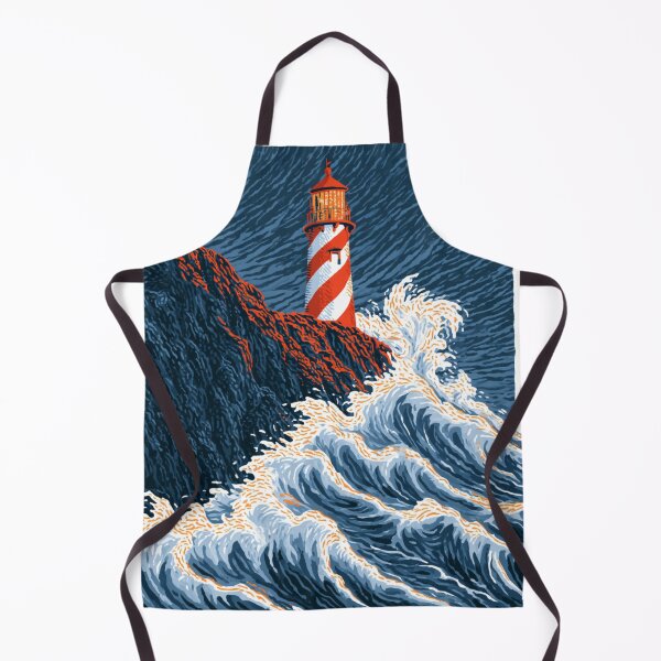 Item preview, Minimalist Lighthouse on Rocky Cliff Stormy Sea Art designed and sold by TrendyGalaxy.