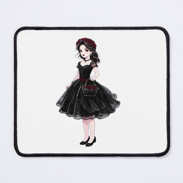Item preview, Gothic Flower Girl with Red Roses — Whimsigoth Art designed and sold by Bondingbonding.
