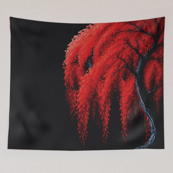 Item preview, Crimson Willow – Mixed Media Tree Painting designed and sold by RamyGallery.