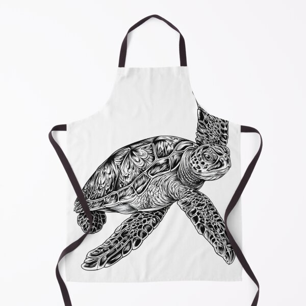 Item preview, Intricate Sea Turtle Swimming Line Art Tattoo Design designed and sold by TrendyGalaxy.