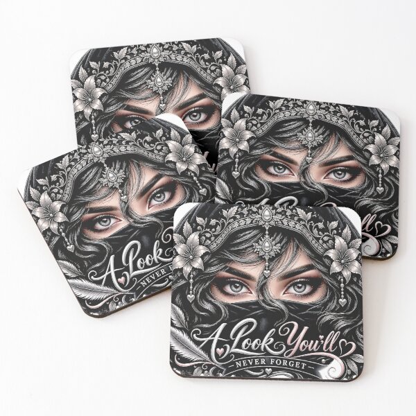 Item preview, Dark Fantasy Veiled Eyes - Silver Floral Filigree Typography designed and sold by ujjawal.