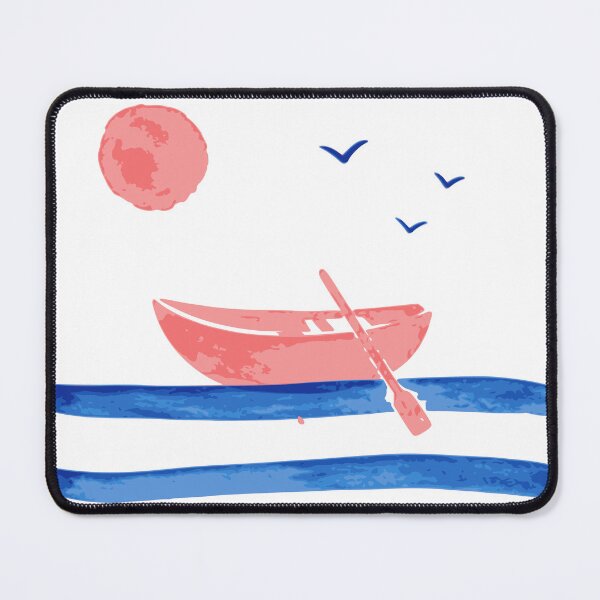 Item preview, Minimalist Row Boat Print, Coastal Art, Ocean Illustration, Beach House Decor, Nautical Artwork designed and sold by Studio pod Burom.
