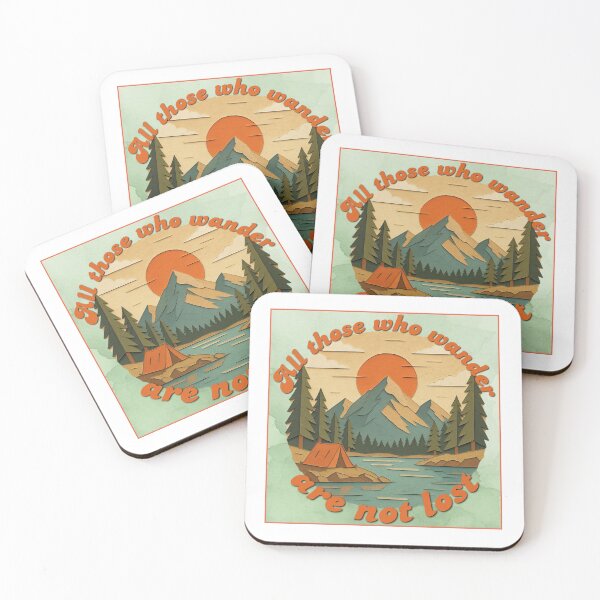 Item preview, All Those Who Wander Are Not Lost – Mountain Camping Papercut Art designed and sold by DonnaRaine.