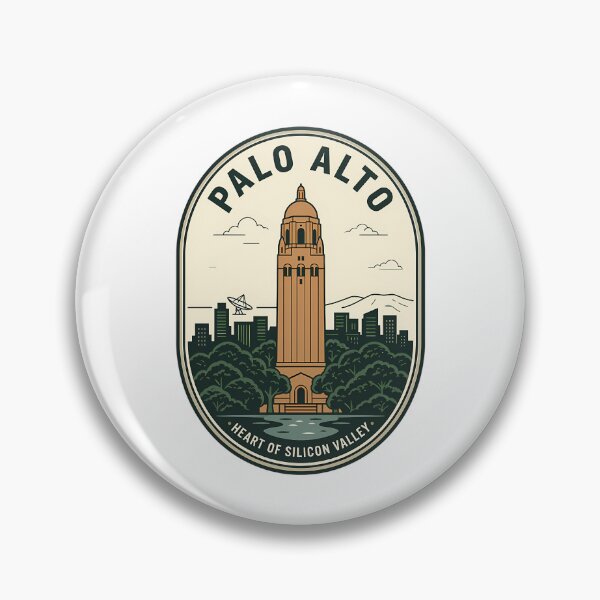 Item preview, Vintage Palo Alto Silicon Valley Hoover Tower Badge designed and sold by longo-mikaela.