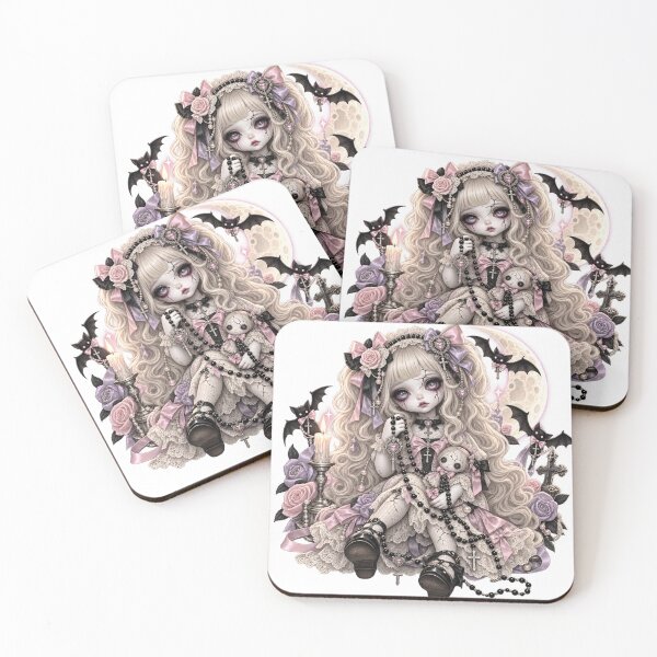 Item preview, Rosary & Ribbons Doll | Pastel Gothic Porcelain Art designed and sold by DmaarGroup.