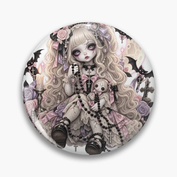 Item preview, Rosary & Ribbons Doll | Pastel Gothic Porcelain Art designed and sold by DmaarGroup.
