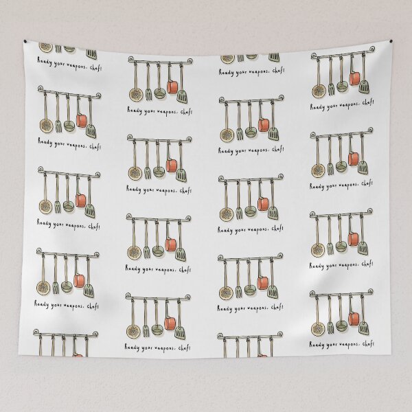 Item preview, Ready Your Weapons, Chef! (on White) designed and sold by PawsitiveMum3.