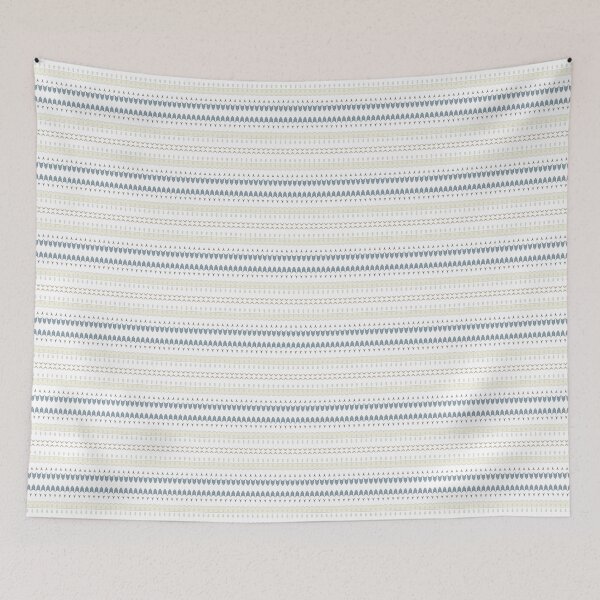 Item preview, Sage Blue & Cream Herringbone Stitch Pattern designed and sold by FawnFeatherCo.