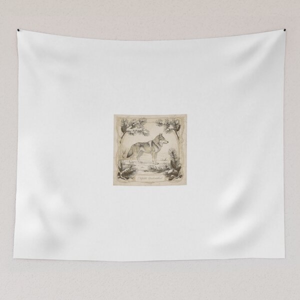 Item preview, Art Nouveau Wolf Among Winter Pines in Gold designed and sold by PictorialWhimsy.