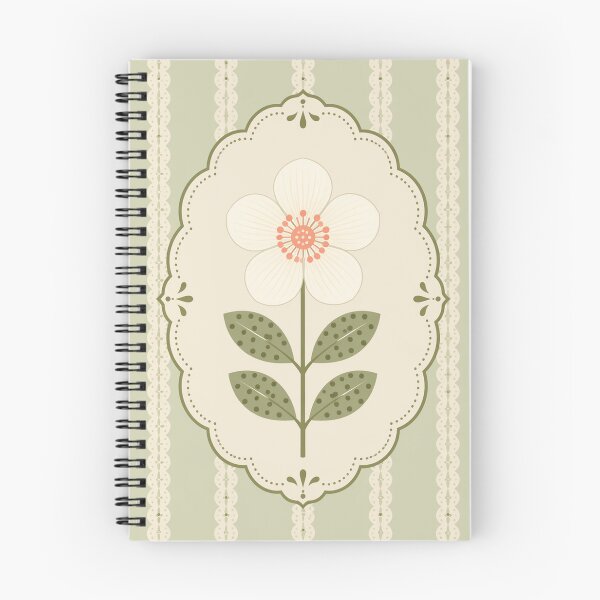 Item preview, Retro Folk Flower Medallion Sage Green Vintage designed and sold by FestivityFinds.