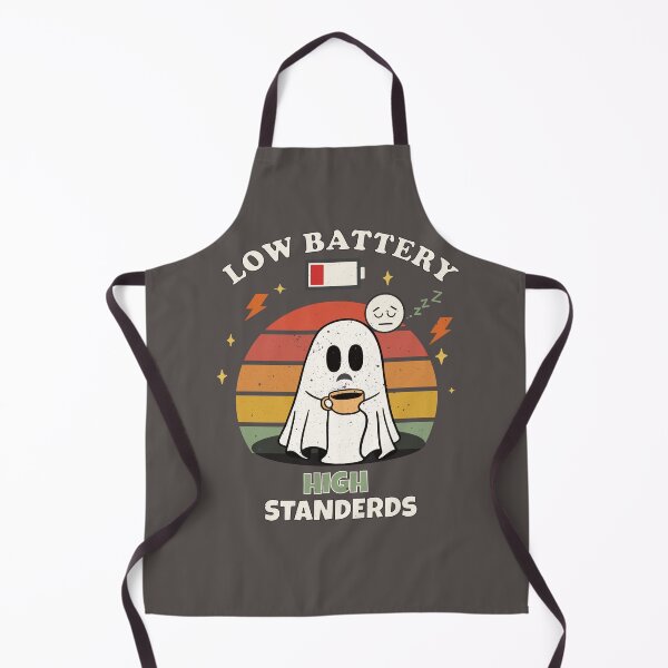 Item preview, Low Battery High Standards Cute Ghost Coffee Retro Vintage Funny Halloween T-Shirt designed and sold by jananinaveen.