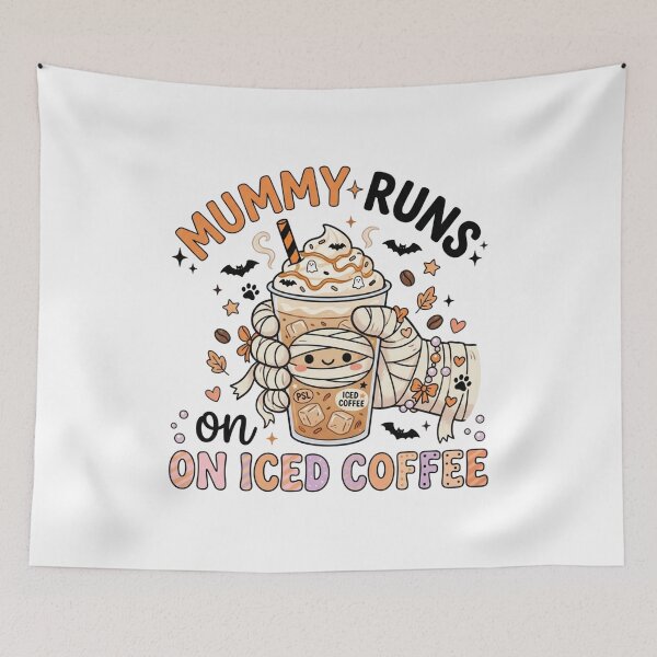 Item preview, Mummy Runs On Iced Coffee Funny Halloween Pumpkin Spice Mom designed and sold by KreatoLab.
