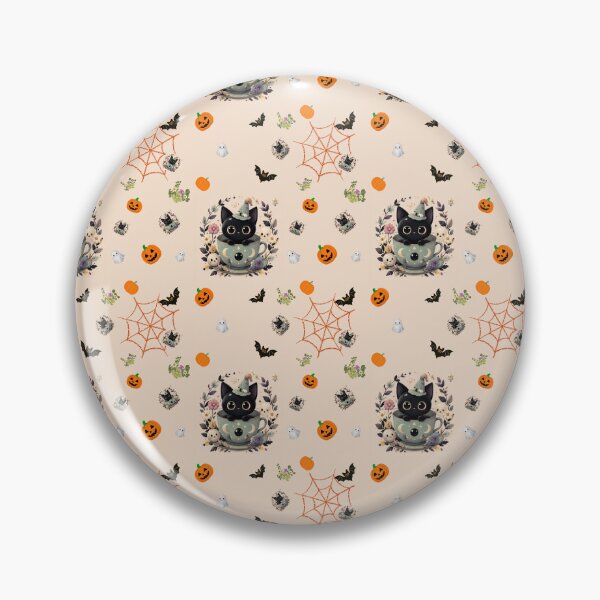 Item preview, Black Cat Halloween Seamless Pattern Cute designed and sold by Soluna Studio.