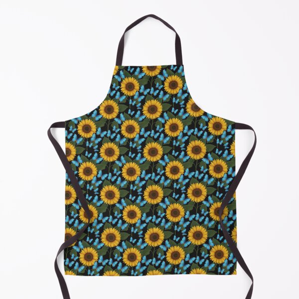 Item preview, Sunflowers and Blue Morpho Butterflies Dark Floral designed and sold by FestivityFinds.