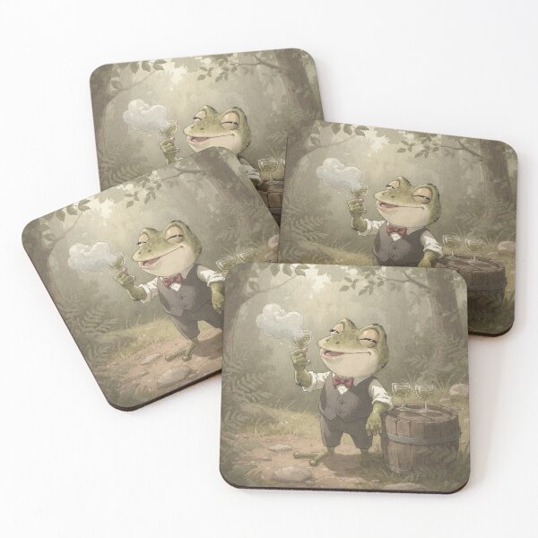Item preview, Frog Sommelier Sniffing a Cup of Pondwater designed and sold by PictorialWhimsy.