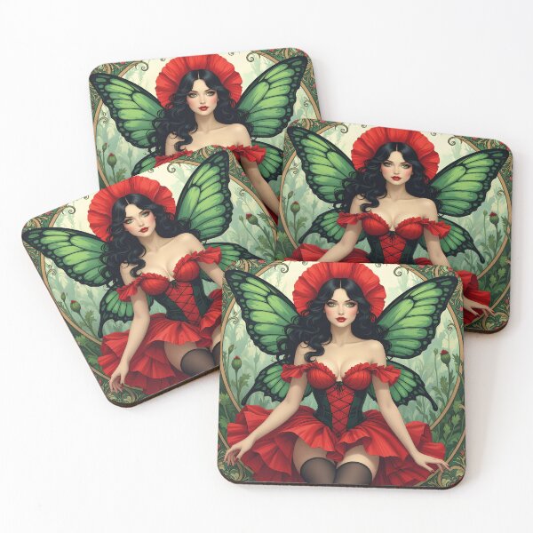 Item preview, Red Poppy Fairy #1 designed and sold by Jaenne.studio.